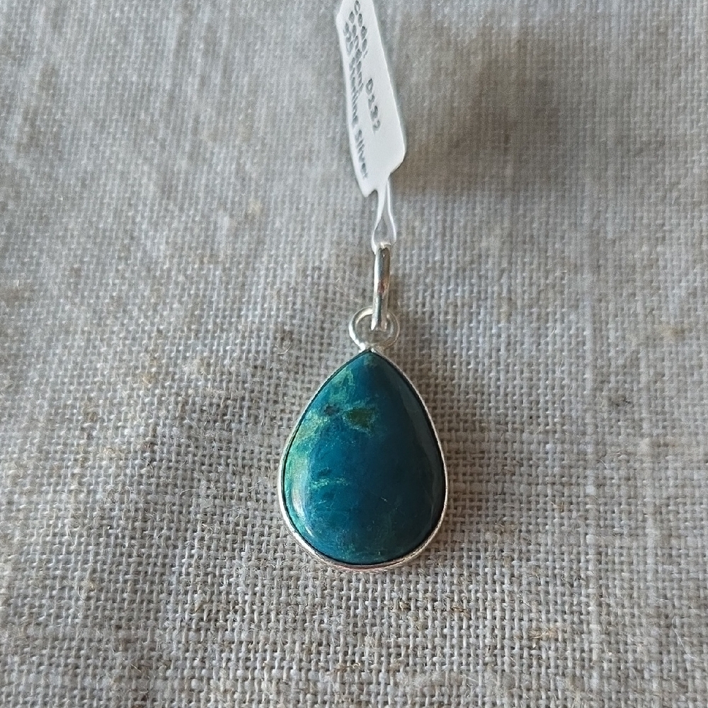 925 Sterling Silver Shattuckite Teardrop Pendant
